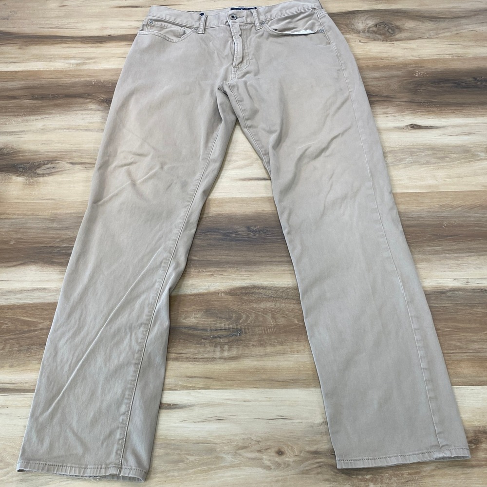 Lucky Brand 121 Heritage Slim 32x32 Chino Pants Cotton Stretch Khaki Tan Mens